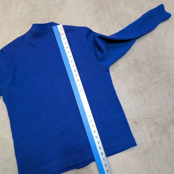 VTG 50s Nelson Knitting Mills Letterman Sweatshirt Blue Flaws Adult - Picture 10 of 11